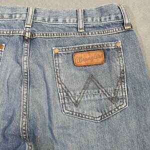 Wrangler Jeans Men's 34x34 Fits 33x32 Blue Retro Slim Straight Western Denim